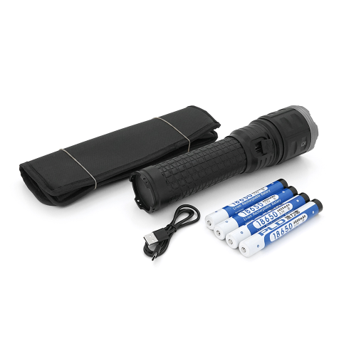 Ліхтар пошуковий PLD-AK138-1-TG LED PM60, 4 режими, power bank 8000mAh(4(2*18650)), IP65, живлення від USB кабелю, 320х135х110мм,1,72кг, Чохол,Black,BOX