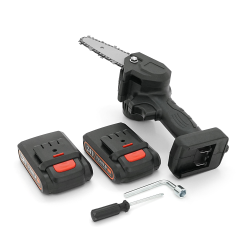 Акумуляторна ланцюгова пилка Mini Chain Saw 15cm, 24V, зарядне + 2 аккумулятори, Вох