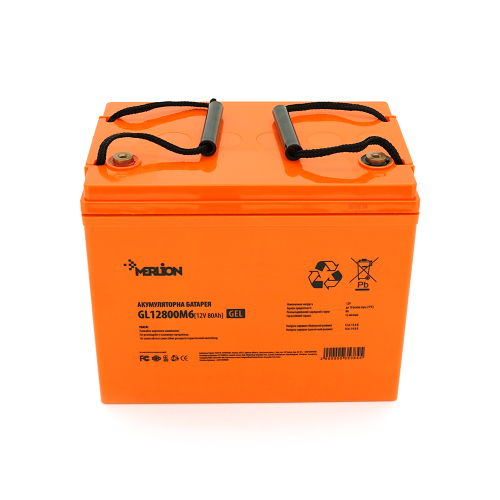 Акумуляторна батарея MERLION GL12800M6 12 V 80 Ah ( 260 x 165 x 210 (215) ) Q1 / 48