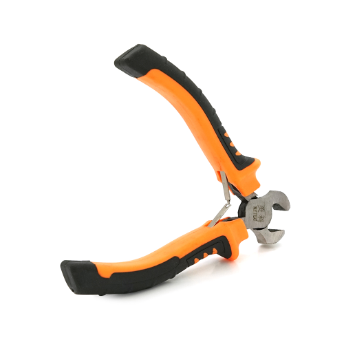 Клещі торцеві VOLTRONIC, чорно-жовтогарячі ручки, 125мм, 55гр