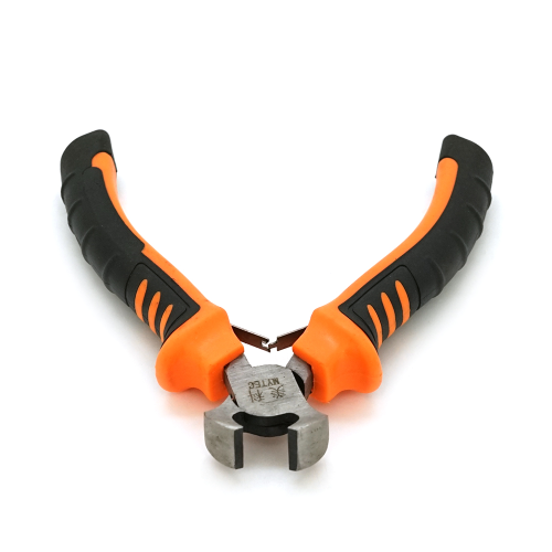 Клещі торцеві VOLTRONIC, чорно-жовтогарячі ручки, 125мм, 55гр