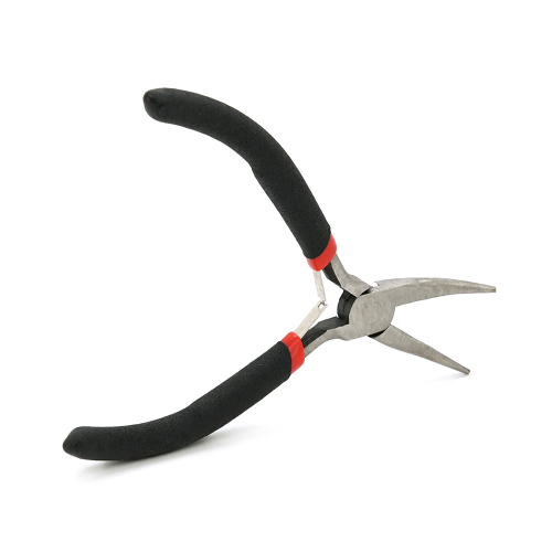 Довгогубці вигнуті Voltronic, 4,5-дюймові, чорно-червоні ручки, 120мм