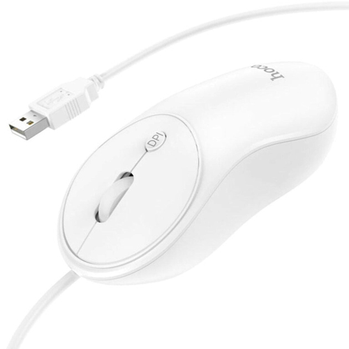 Миша провідна HOCO GM13W, 1000DPI, White, Box