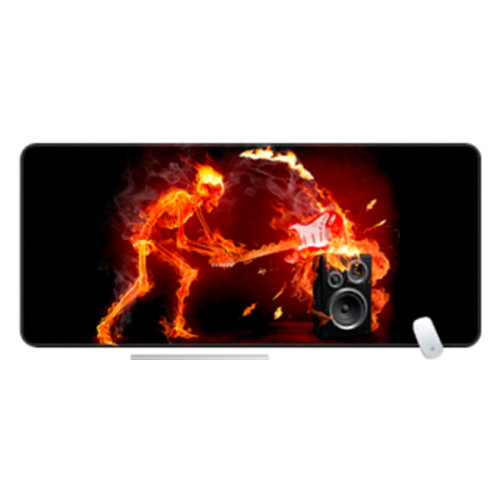 Килимок 400*800 тканинний &quot;Fire musician&quot; з боковою прошивкою, товщина 3 мм, колір Black-red, Пакет