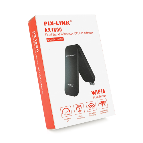 Бездротовий мережний адаптер Wi-Fi6-USB LV-UAX02, 802.11 a / b / g / n, 1800Mbps, Box