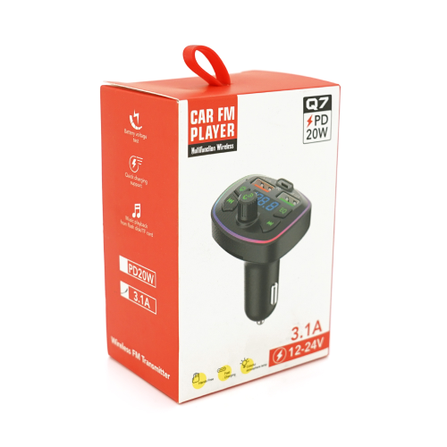 FM-модулятор Q7 з еквалайзером, 3.1A, PD18W, USB, TF, 55.5х41.5х37.5