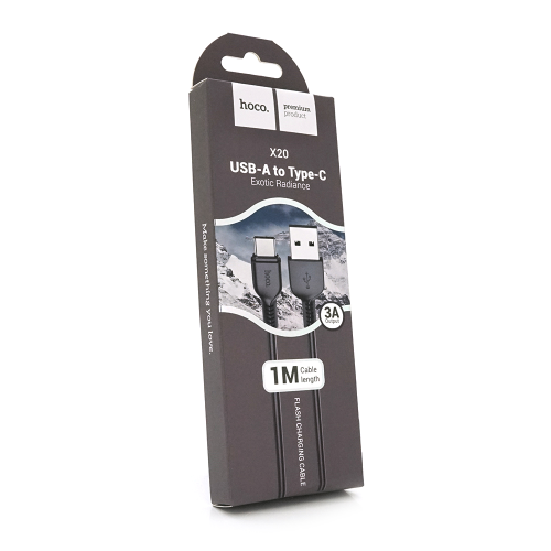 Кабель Hoco X20, Type-C-USB, 3A, Black, довжина 3м, BOX