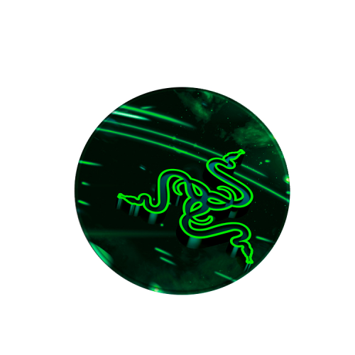 Килимок 200*200 мм тканинний RAZER 8 з боковою прошивкою (круглий), товщина 3 мм, колір Black / Green, Пакет