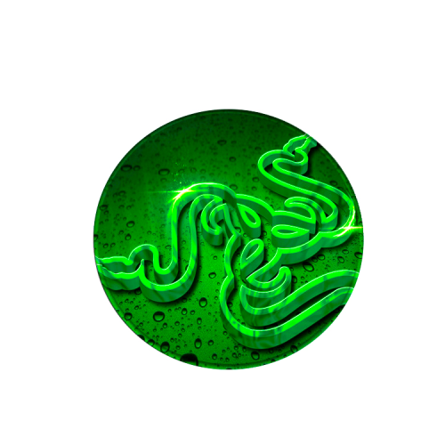 Килимок 200*200 мм тканинний RAZER 5 з боковою прошивкою (круглий), товщина 2 мм, колір Green, Пакет