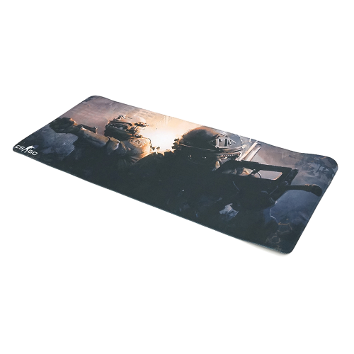 Килимок 300*700 тканинний CS Two Fighter з боковою прошивкою, товщина 2 мм, колір Black / Red, Пакет