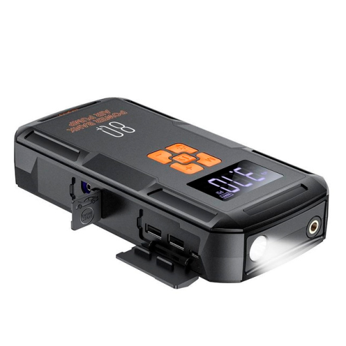 Пусковий прилад для акумулятора автомобіля+ насос HOCO QS2, Power Bank 8000mAh, 2xUSB+ Type-C, корпус пластик, Box