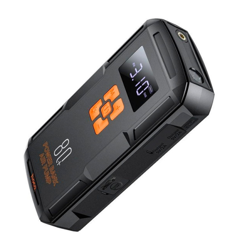 Пусковий прилад для акумулятора автомобіля+ насос HOCO QS2, Power Bank 8000mAh, 2xUSB+ Type-C, корпус пластик, Box