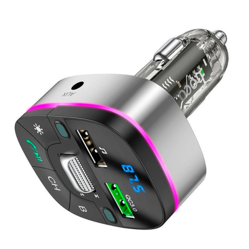 FM-модулятор HOCO E71, Black / Silver, Box