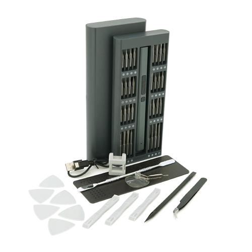 Набір електричної викрутки + біти 82-in-1, довжина тримача інструменту 180 мм, біти T3 магнітна, алюміній, Box