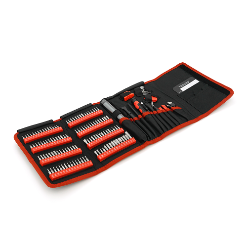 Набір електричної викрутки + біти 144-in-1, довжина тримача інструменту 180 мм, біти T3 магнітна, алюміній, Box