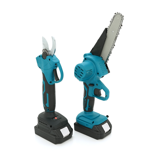 Набір акумуляторна пилка 15см+ акумуляторний секатор, 2 акумулятори+зарядка, Blue, Case
