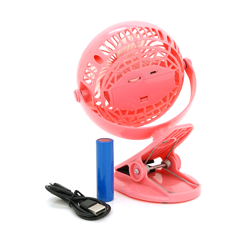 Портативний вентилятор GF-175 з прищіпкою на стіл, живлення від 18650, кабель USB, Mix Color, Box