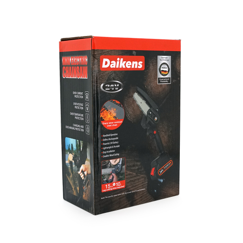 Акумуляторна ланцюгова пилка Mini Chain Saw 15cm, 24V, зарядне + 2 аккумулятори, Case