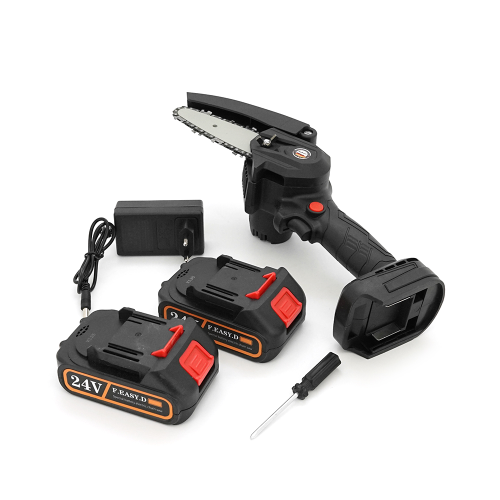 Акумуляторна ланцюгова пилка Mini Chain Saw 15cm, 24V, зарядне + 2 аккумулятори, Case