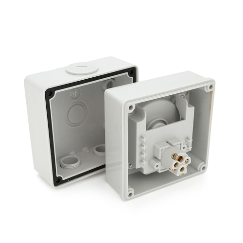 Вимикач зовнішнього монтажу, двосторонній висновок, IP65, AC:250V, 16A, Grey