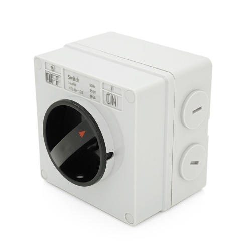 Вимикач зовнішнього монтажу, двосторонній висновок, IP65, AC:250V, 16A, Grey