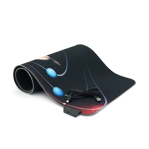 Килимок 300*800 для миші &amp;quot;Solar system&amp;quot; тканинний з боковою прошивкою, товщина 3 мм, RGB підсвічування, живлення USB 1,8 м, Color Box