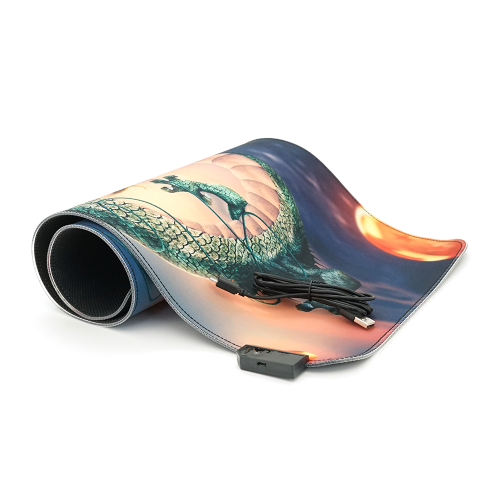 Килимок 300*800 для миші &amp;quot;Dragon&amp;quot; тканинний з боковою прошивкою, товщина 3 мм, RGB підсвічування, живлення USB 1,8 м, Color Box