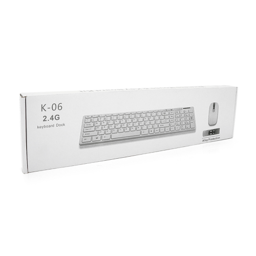 Комплект бездротовий K06 (KB+Mouse), (Eng / Pyc), 2.4G, White, Box