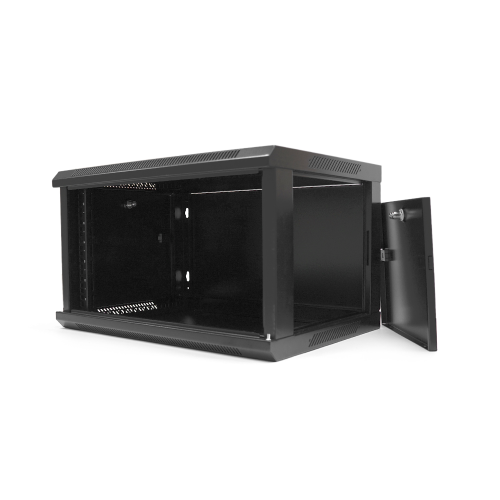 Шафа Merlion 4U, 600*350*279 (Ш*Г*В)мм загартоване скло, чорна, сталь 1,2мм, із замком (у розібраному вигляді!!!), Black