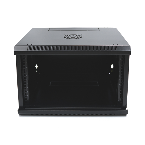 Шафа Merlion 6U, 600*350*367 (Ш*Г*В) мм загартоване скло, чорна, сталь 1,2мм, із замком (у розібраному вигляді!!!), Black