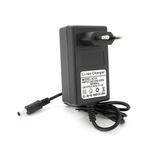 Зарядний пристрій для акумуляторів Li-ion 42V1A, штекер 5.5*2.5, з індикацією