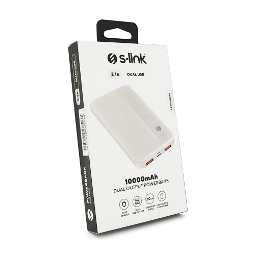 Power Bank S-Link IP-G10N 10000 mAh, White, (260g), Blister