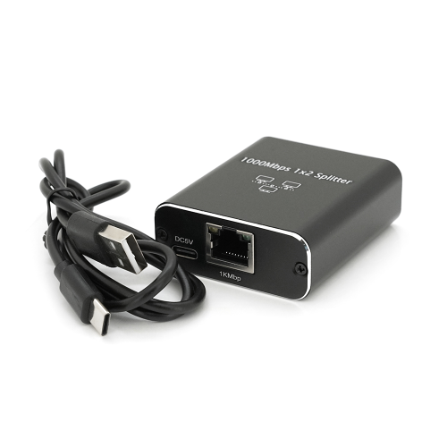 Активний RJ45 сплітер 1=&amp;gt;2 порту, підтримує 1000Mbps, with Type-C power supply