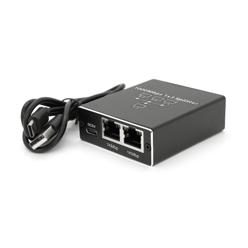 Активний RJ45 сплітер 1=&amp;gt;3 порту, підтримує 1000Mbps, with Type-C power supply