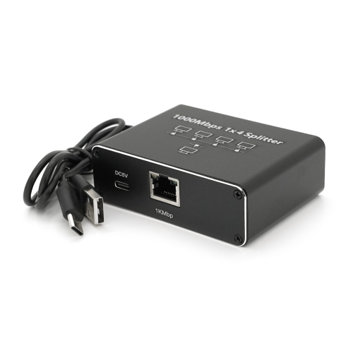 Активний RJ45 сплітер 1=&amp;gt;4 порти, підтримує 1000Mbps, with Type-C power supply