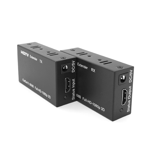 Одноканальний активний подовжувач HDMI сигналу кабелем UTP. Дальність передачі: до 60метрів, cat5e / cat6e 1080P / 3D, Black