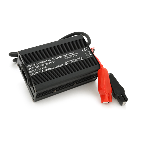 Зарядний пристрій для акумуляторів AGM 12V, 15A, + крокодили, 135x90x50mm