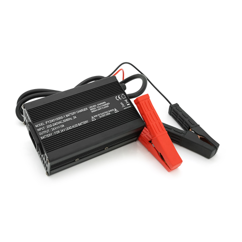 Зарядний пристрій для акумуляторів AGM 24V, 10A, крокодили,135x90x50mm