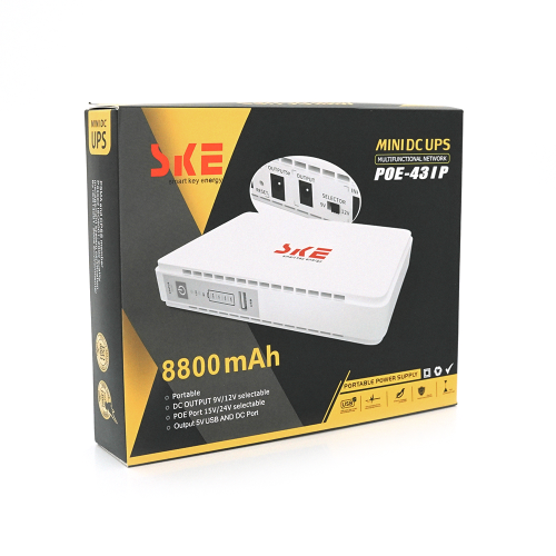 ДБЖ MIni Ups для роутерів / комутаторів / PON / POE-431P, 5 / 7.5 / 9 / 12V, 1A, 4X2200MAh, (159х28х105), 0,430 кг, White, BOX