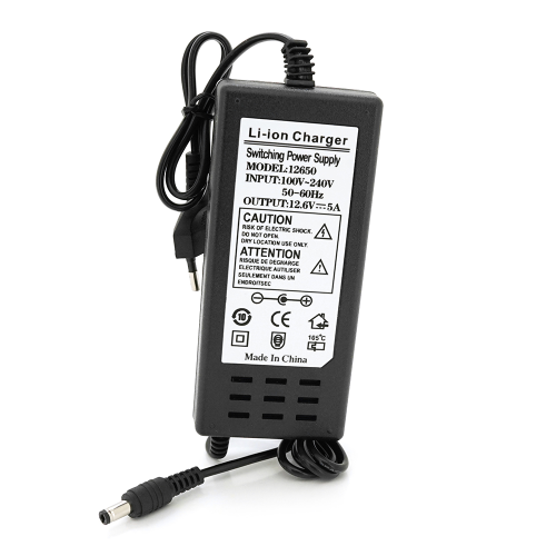 Зарядний пристрій для акумуляторів Li-ion 12V(12,6V),3S,5A,штекер 5,5х2,5мм, индикация