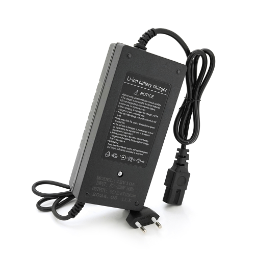 Зарядний пристрій для акумуляторів Li-ion 12V (12,6V), 3S, 10A, штекер Triangle plug (T-tipe / IEC / C13 N+L-), LED-індикація