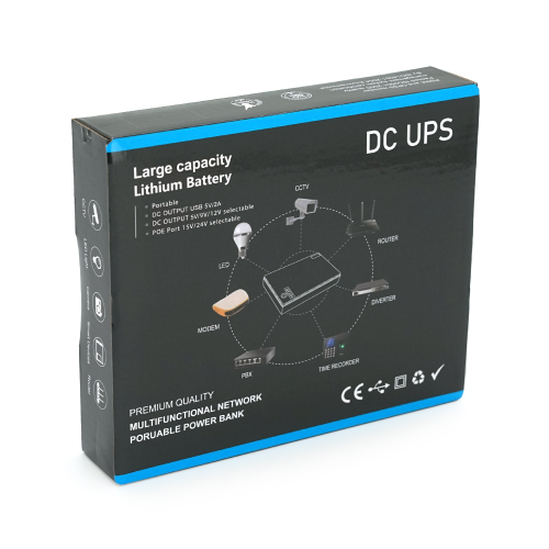 ДБЖ UPS-18W DC1018P для роутерів / комутаторів / PON / POE-430, 5 / / 9 / 12V, 1A, 12000MAh(4*3000MAh), Black, BOX