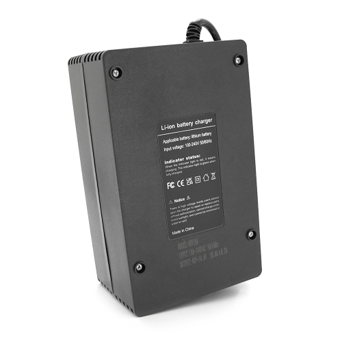 Зарядний пристрій для акумуляторів Li-ion 48V(54,6V),13S,10A,600W,штекер Triangle plug (T-tipe / IEC / C13 N+L-) індикація, 220х122х86mm, 1.5kg