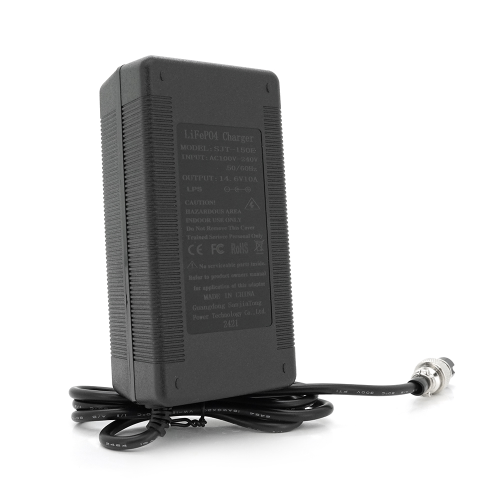 Зарядний пристрій акумуляторів LiFePO4 12V (14.6V), 4S,10A, штекер GX16, з індикацією, 133х67х45mm, 0.3kg