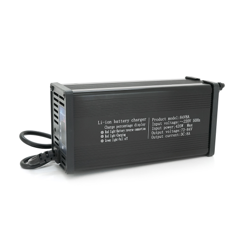 Зарядний пристрій для акумуляторів Li-ion 72V(84V),20S,8A, штекер Triangle plug (T-tipe / IEC / C13 N+L-), 185x88x60mm, 0,9 кг