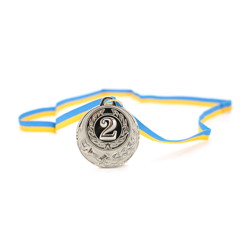 Медаль нагородна спортивна, 2 місце - &amp;quot;срібло&amp;quot;, діаметр 6,5 см