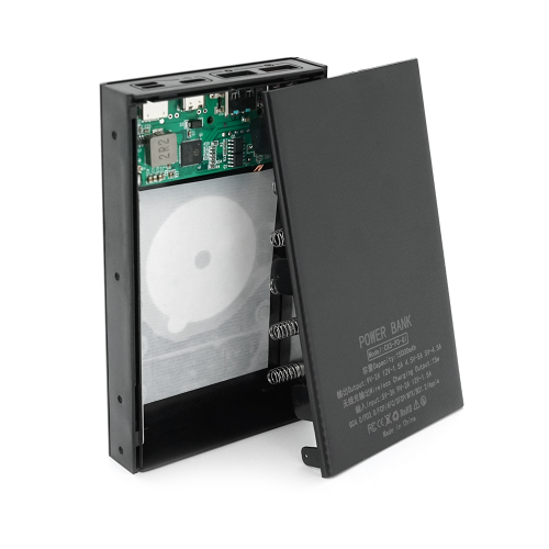 Power bank Voltronic CX5-PD-QI під 5х18650, Wireless charger, Digital display, Output: 22.5W, Micro-USB, Type-C, Lightning, ABS, PVC, Black, BOX