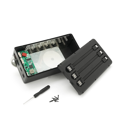 Power bank Voltronic C12-PD-QI під 12х18650, Wireless charger, Digital display, Output: 22.5W, Micro-USB, Type-C, Lightning, ABS, PVC, Black, BOX