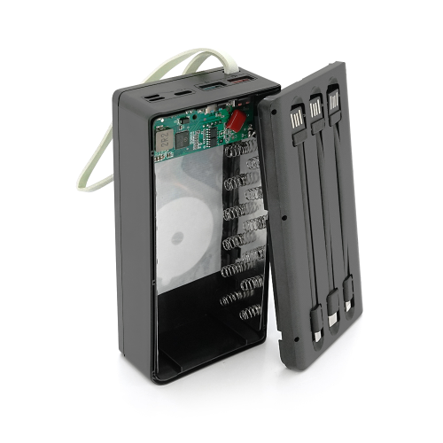 Power bank Voltronic C12-PD-QI під 12х18650, Wireless charger, Digital display, Output: 22.5W, Micro-USB, Type-C, Lightning, ABS, PVC, Black, BOX