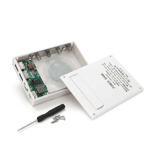 Power bank Voltronic CX4-PD-QIMagnetic під 4х18650, Magnetic Wireless Charger, Output:22.5W, Micro-USB, Type-C, Lightning, ABS, PVC, White, BOX